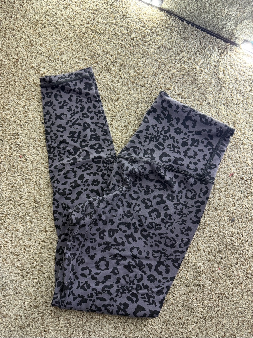 Athleta Elation Leopard Print Gray Leggings